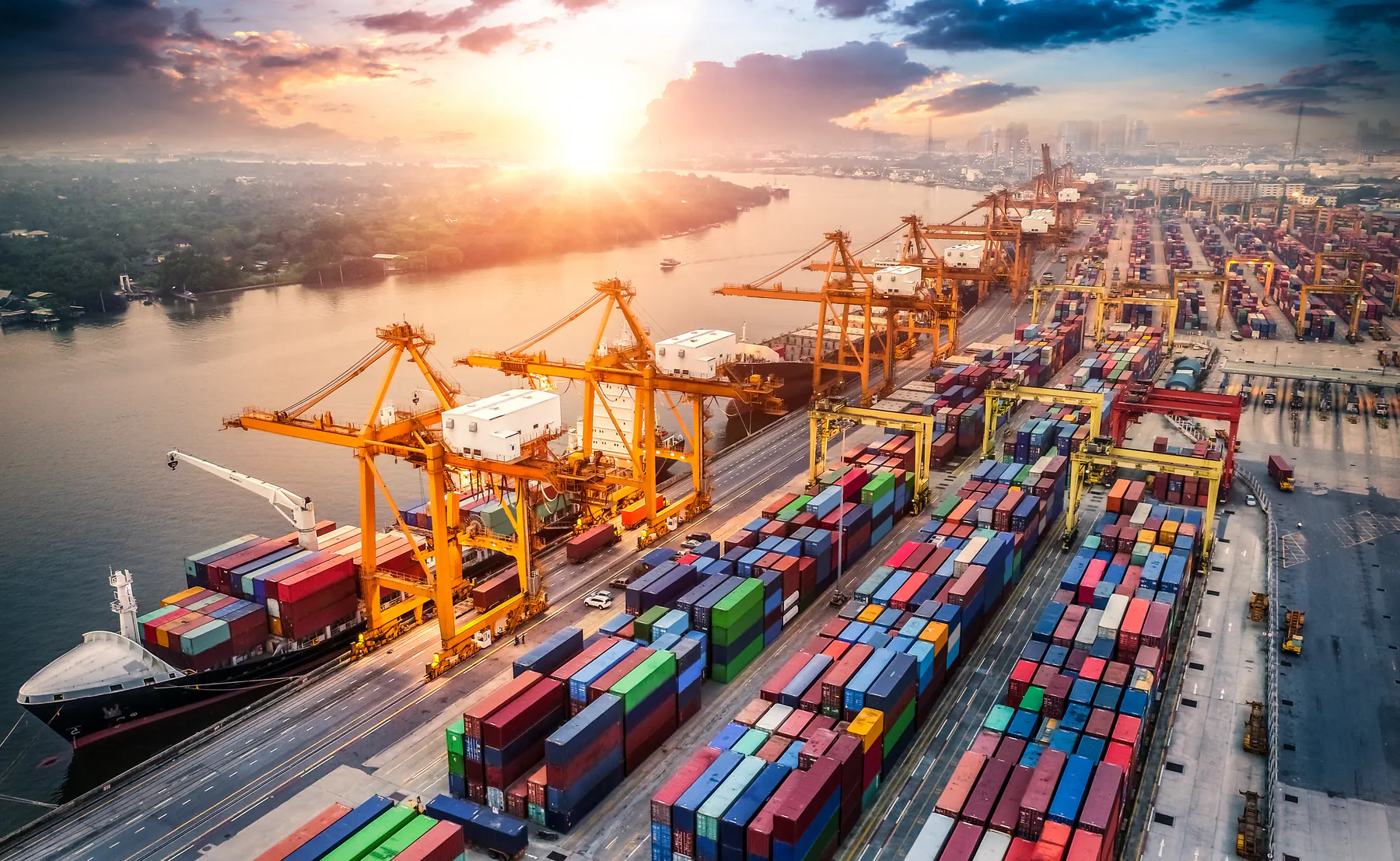 Florida port container terminal served by logistics staffing