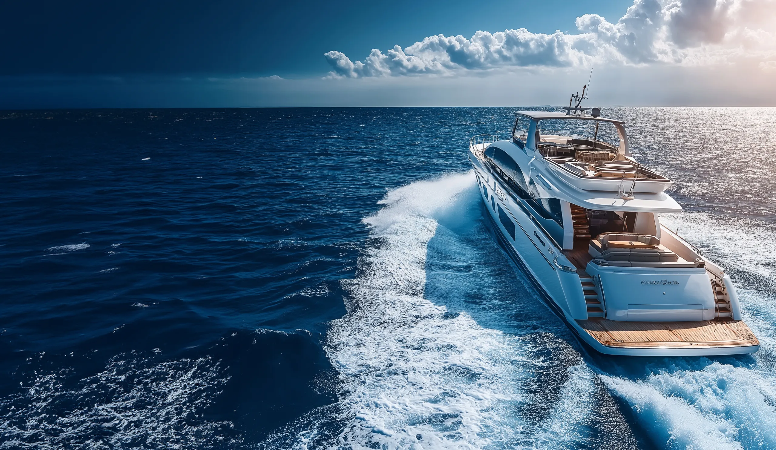 A large yacht cruising in the water