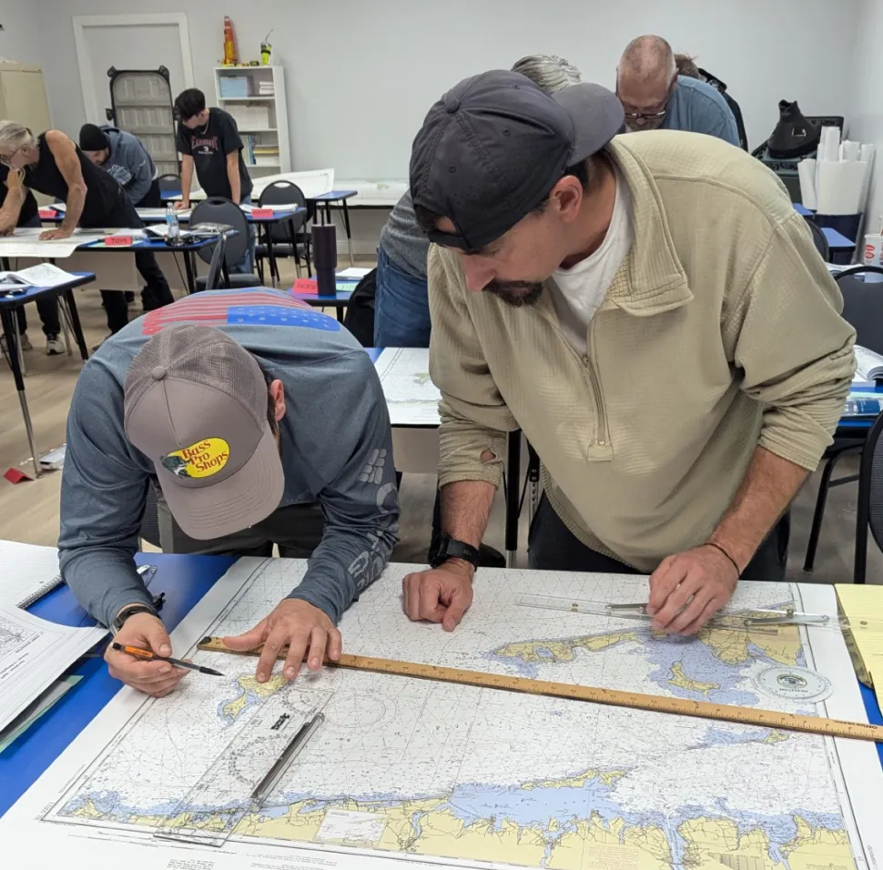 A photo of people in the course