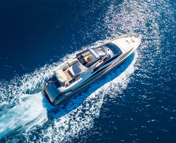 Yacht in the water, cruising