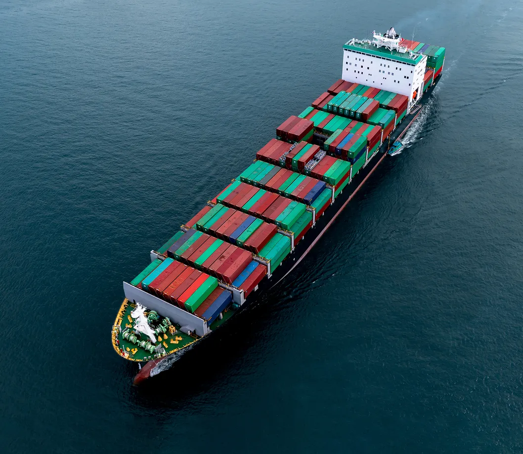 Large container vessel in the water
