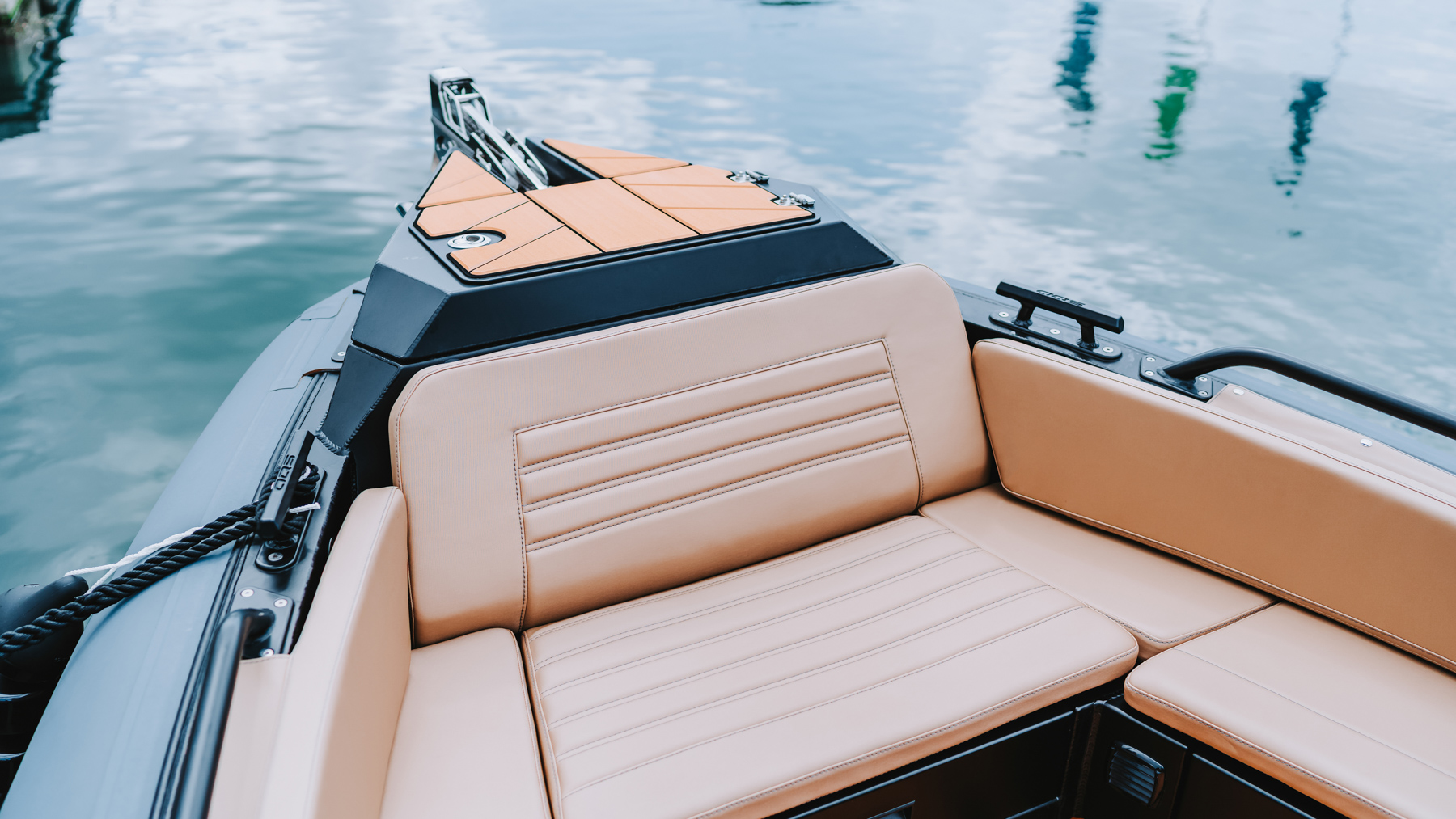exterior of  s700 premium aluminium rib boat on Greece coast