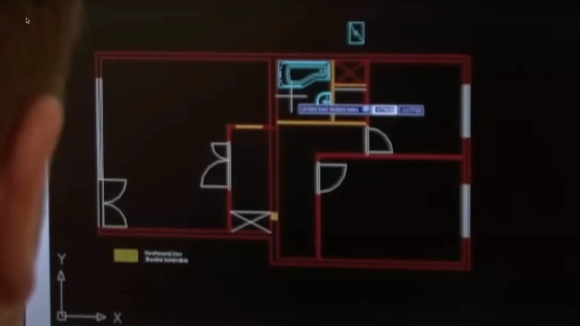 screenshot z videa – tvorba dispozice bytu v pc programu