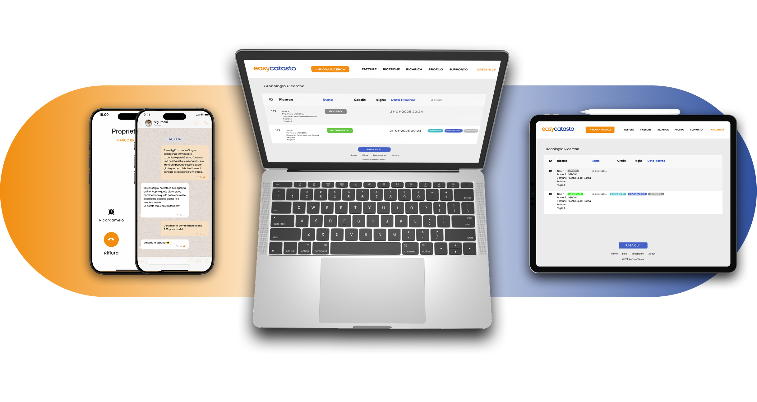 mockup easy catasto set apple dispositivi