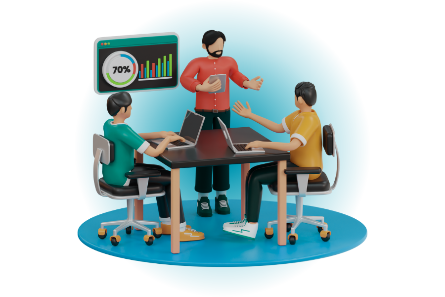 Quantum Sales, 3d Grafik, Vertriebsteamaufstellung
