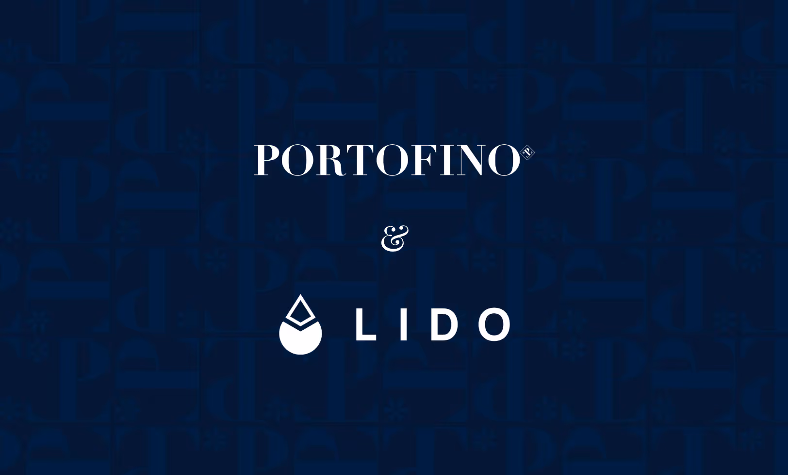 Dark blue graphic showing the logos of Portofino and LIDO, indicating a collaboration between the two companies