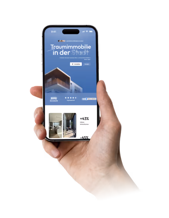 Ein Handy, welches eine Webseite zeigt