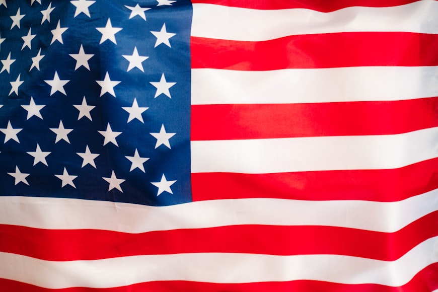A close-up image of the United States flag.