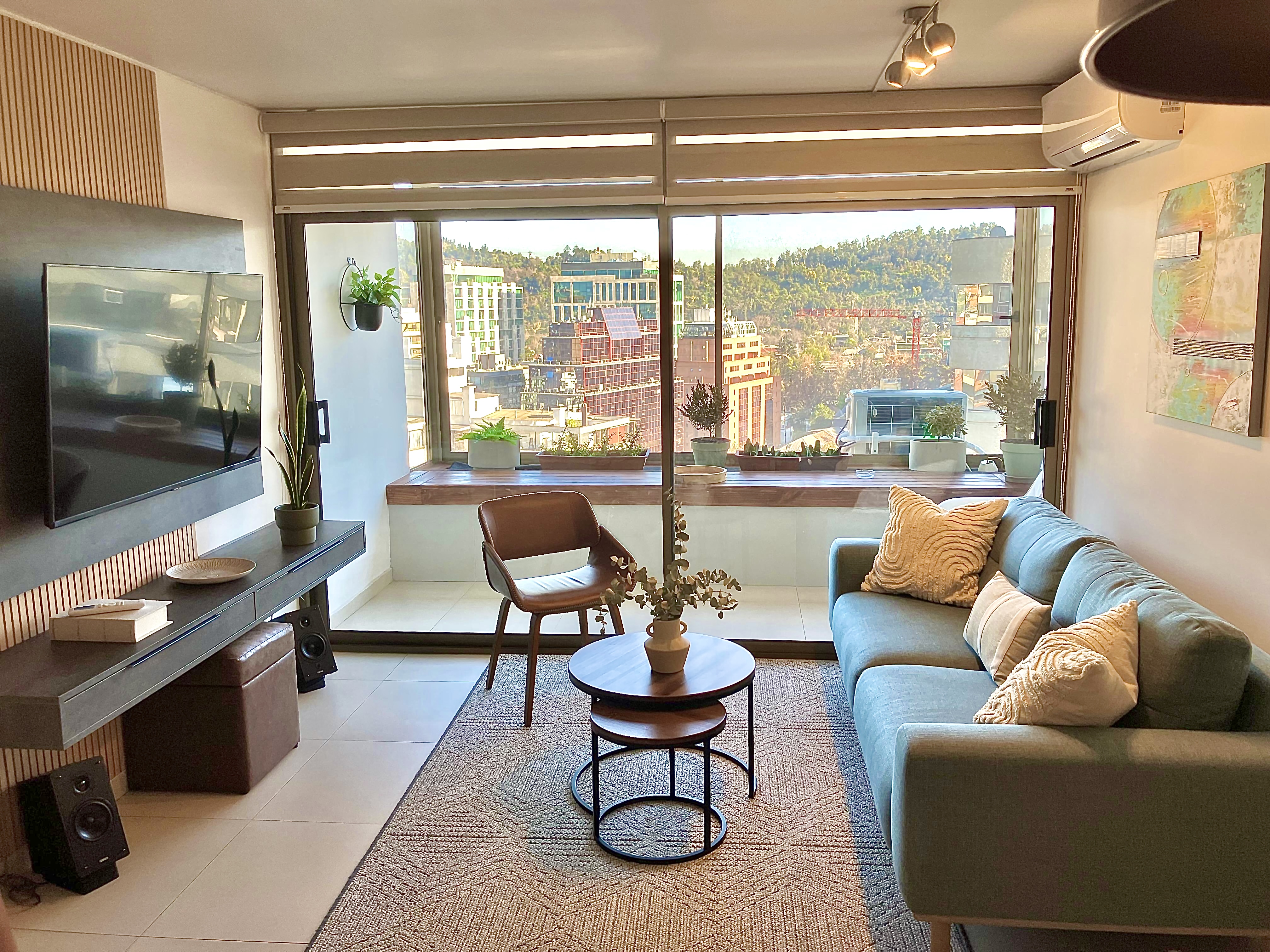 Living room at Suite152 with view toward the sunroom