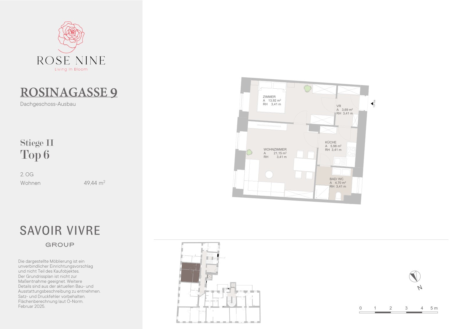 Grundriss ST 2 T 6 — Rose Nine, Rosinagasse 9, 1150 Wien