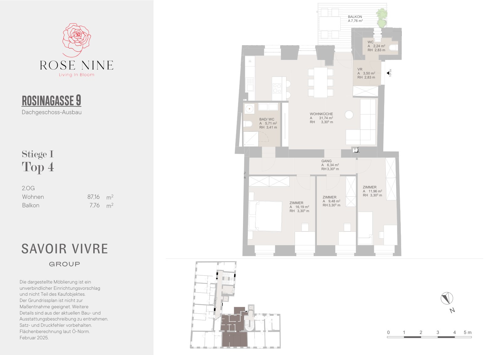 Grundriss ST 1 T 4 — Rose Nine, Rosinagasse 9, 1150 Wien