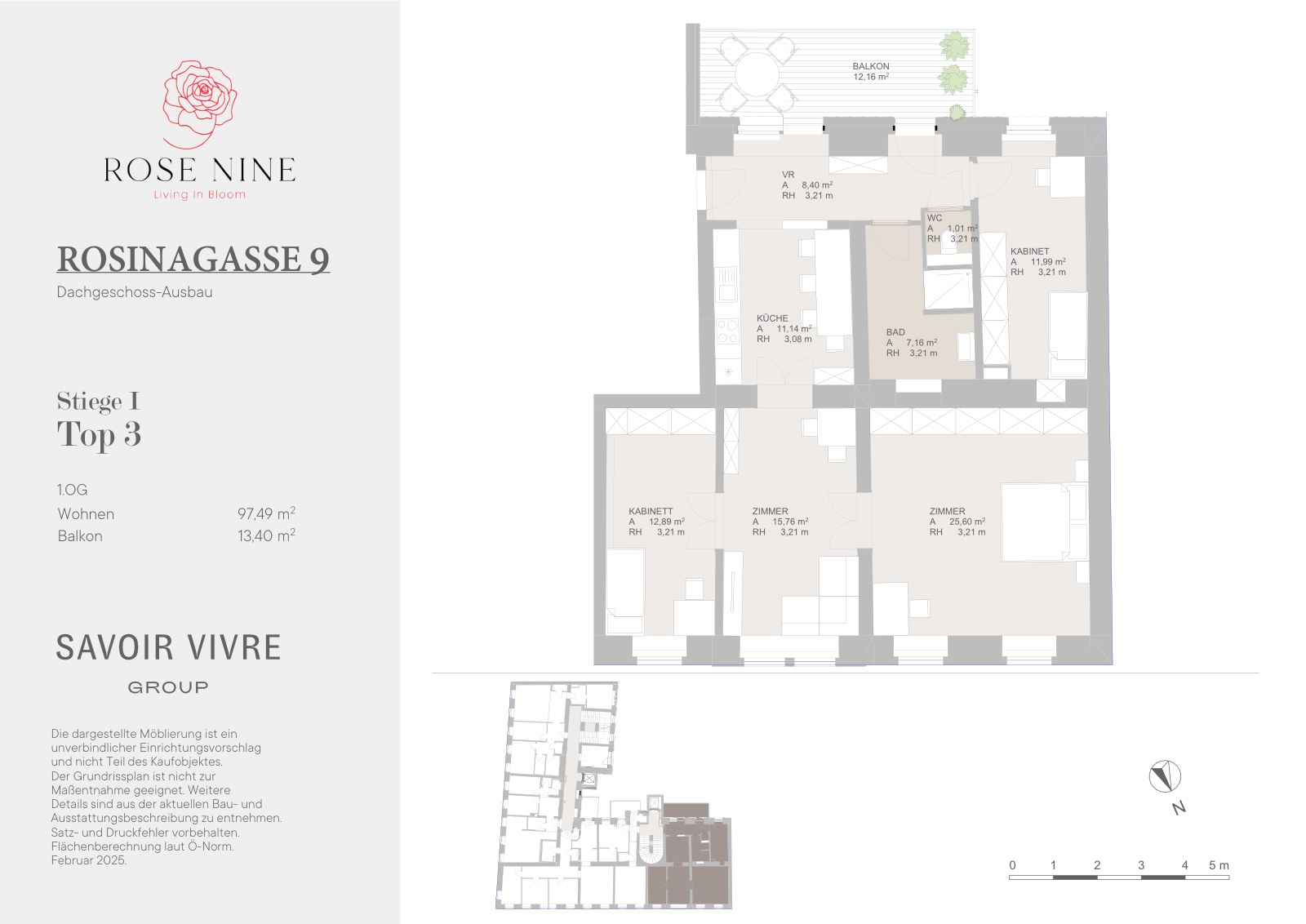 Grundriss ST 1 T 3 — Rose Nine, Rosinagasse 9, 1150 Wien