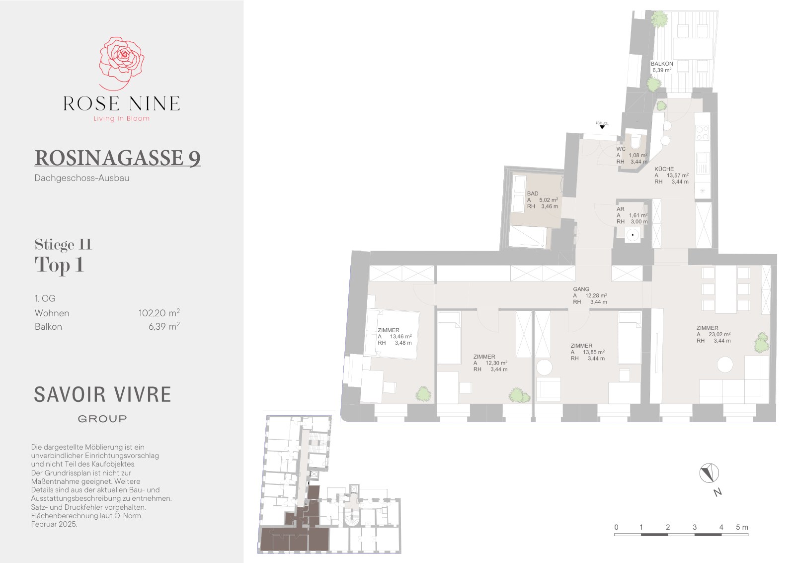 Grundriss ST 2 T 1 — Rose Nine, Rosinagasse 9, 1150 Wien