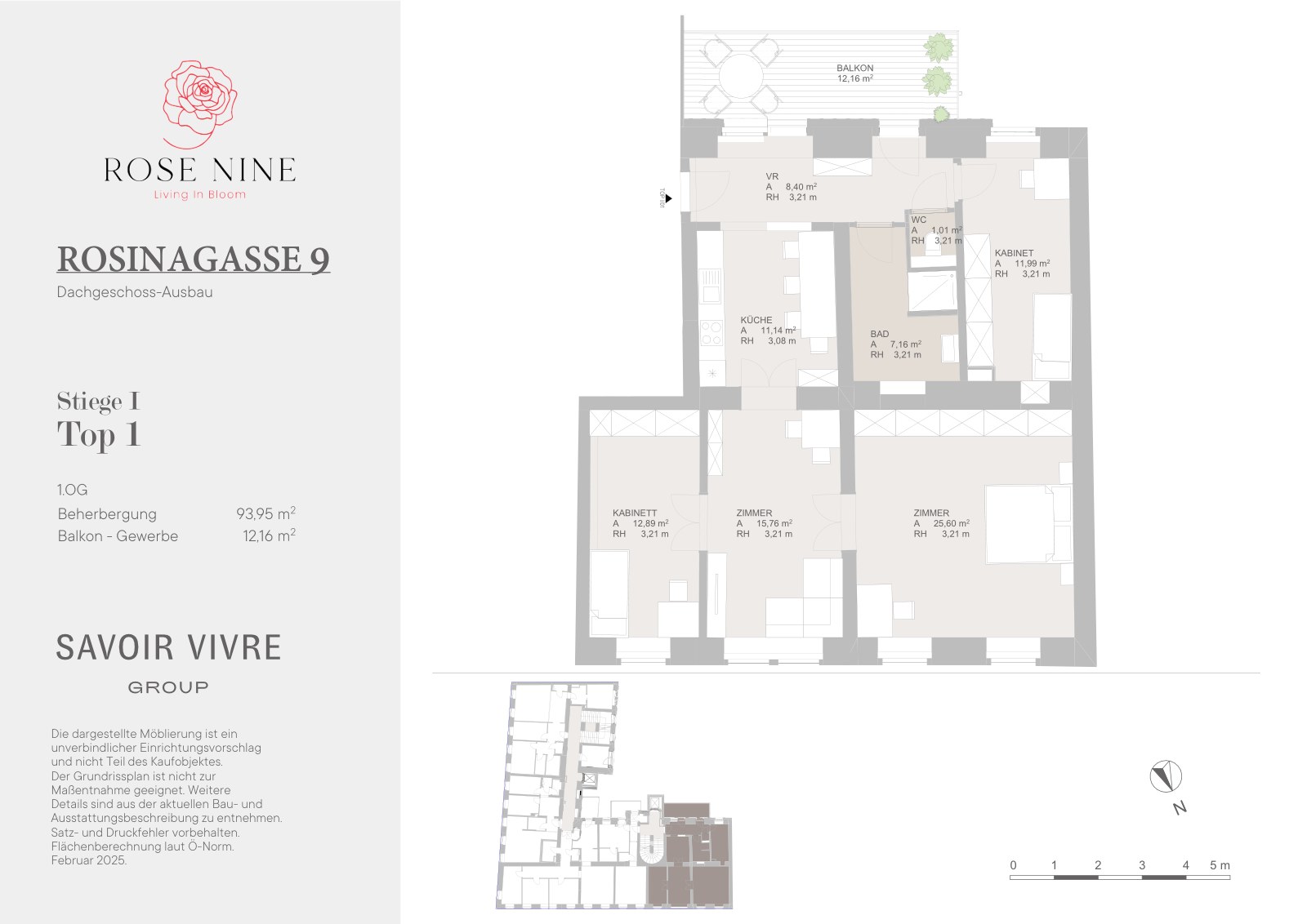 Grundriss ST 1 T 1 — Rose Nine, Rosinagasse 9, 1150 Wien