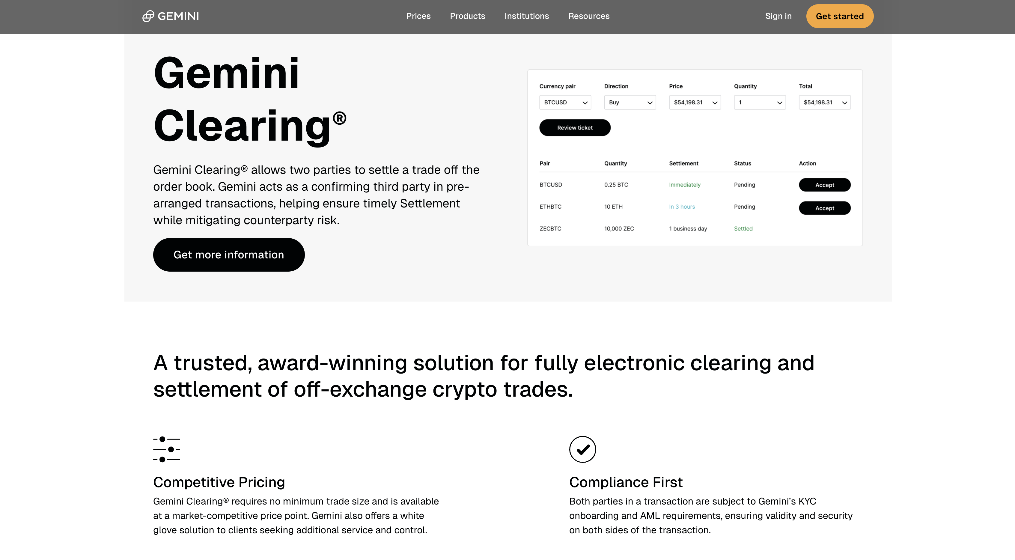 gemini clearing buy bitcoin