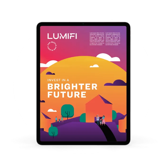 Tablet depicting Lumifi digital brochure