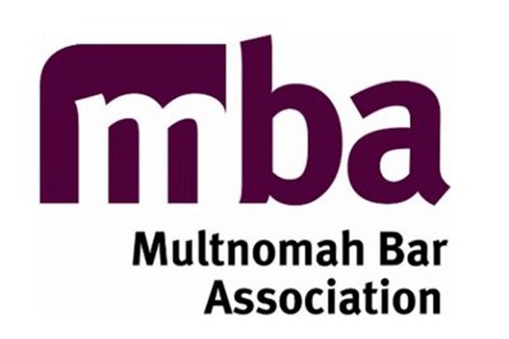 Multnomah Bar Association logo in purple and black colors