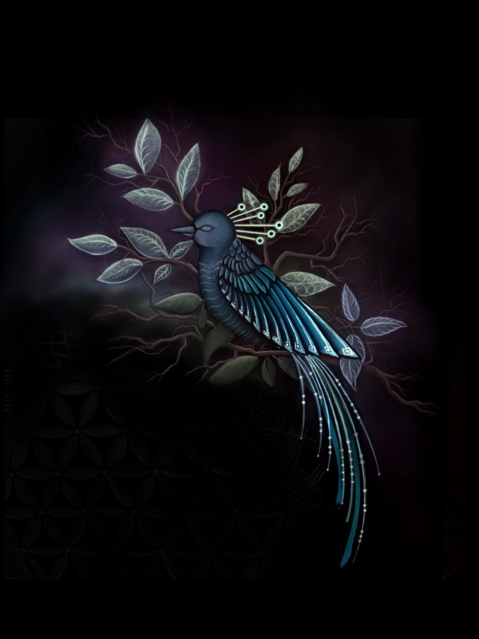 Exotic bird painting, acrylic on canvas