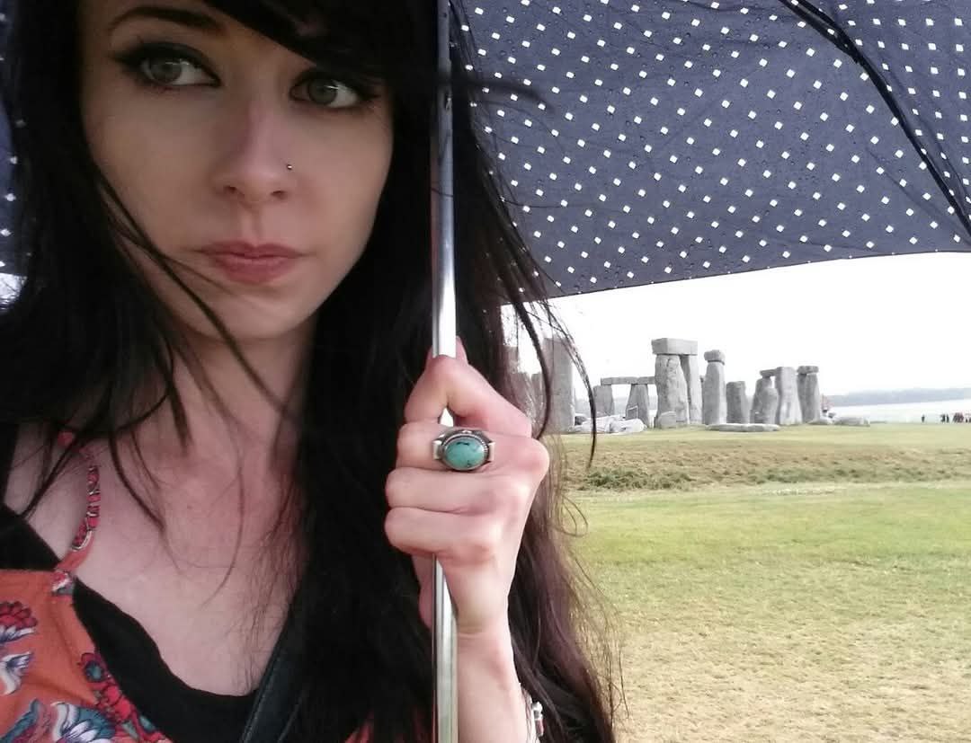 A rainy day at Stonehenge in Wiltshire, England