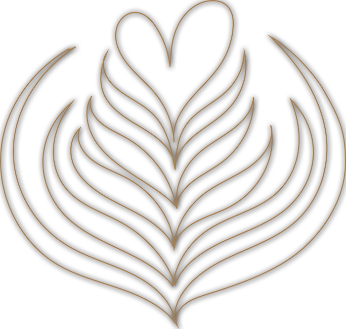 Sufficient Grounds - latte art rosetta branding illustration