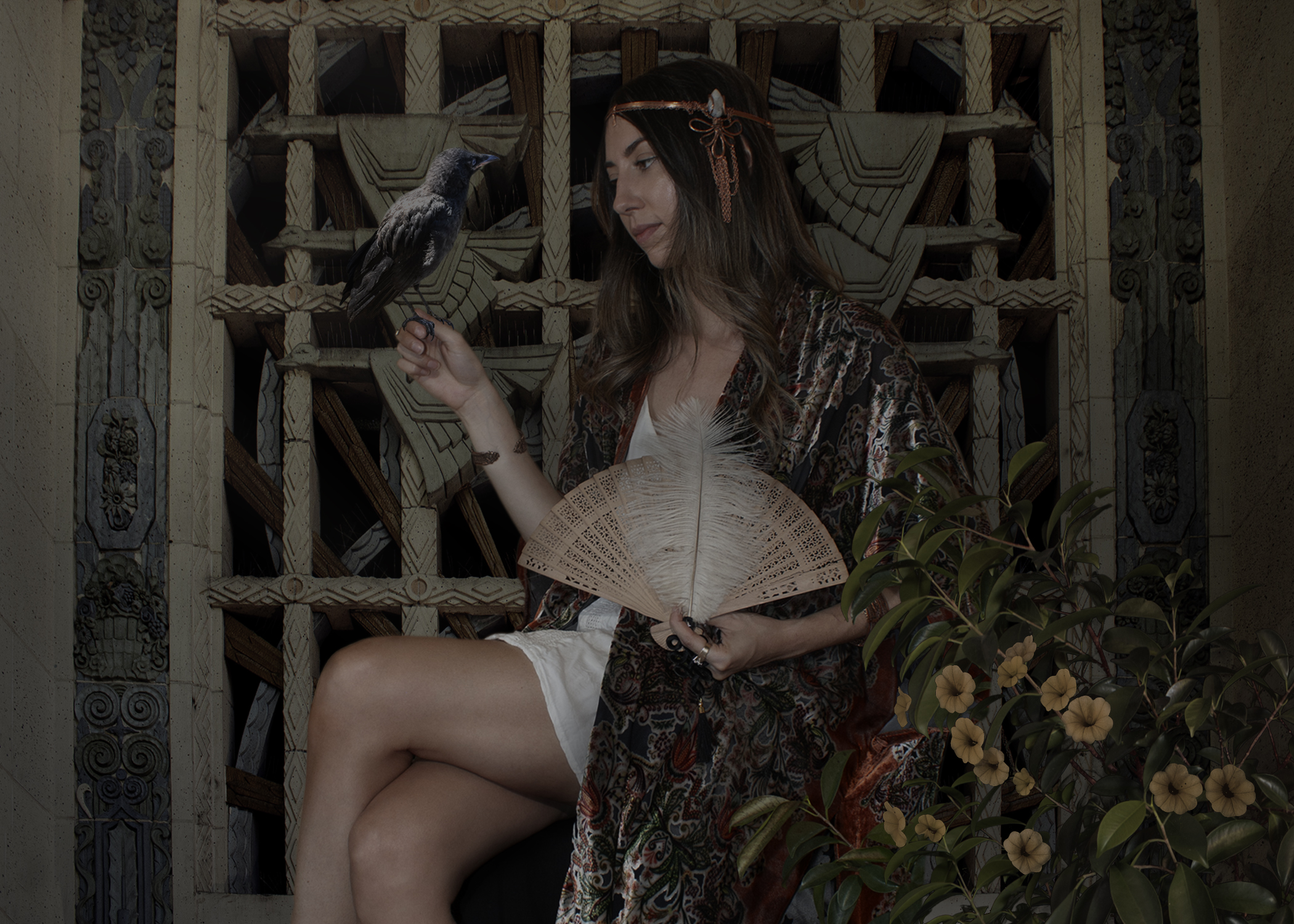 Photography composite - "crow nouveau"
