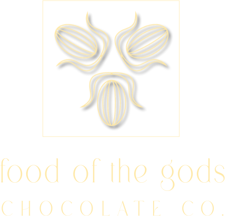  Food of the Gods square logo with triquetra Cacao and wordmark