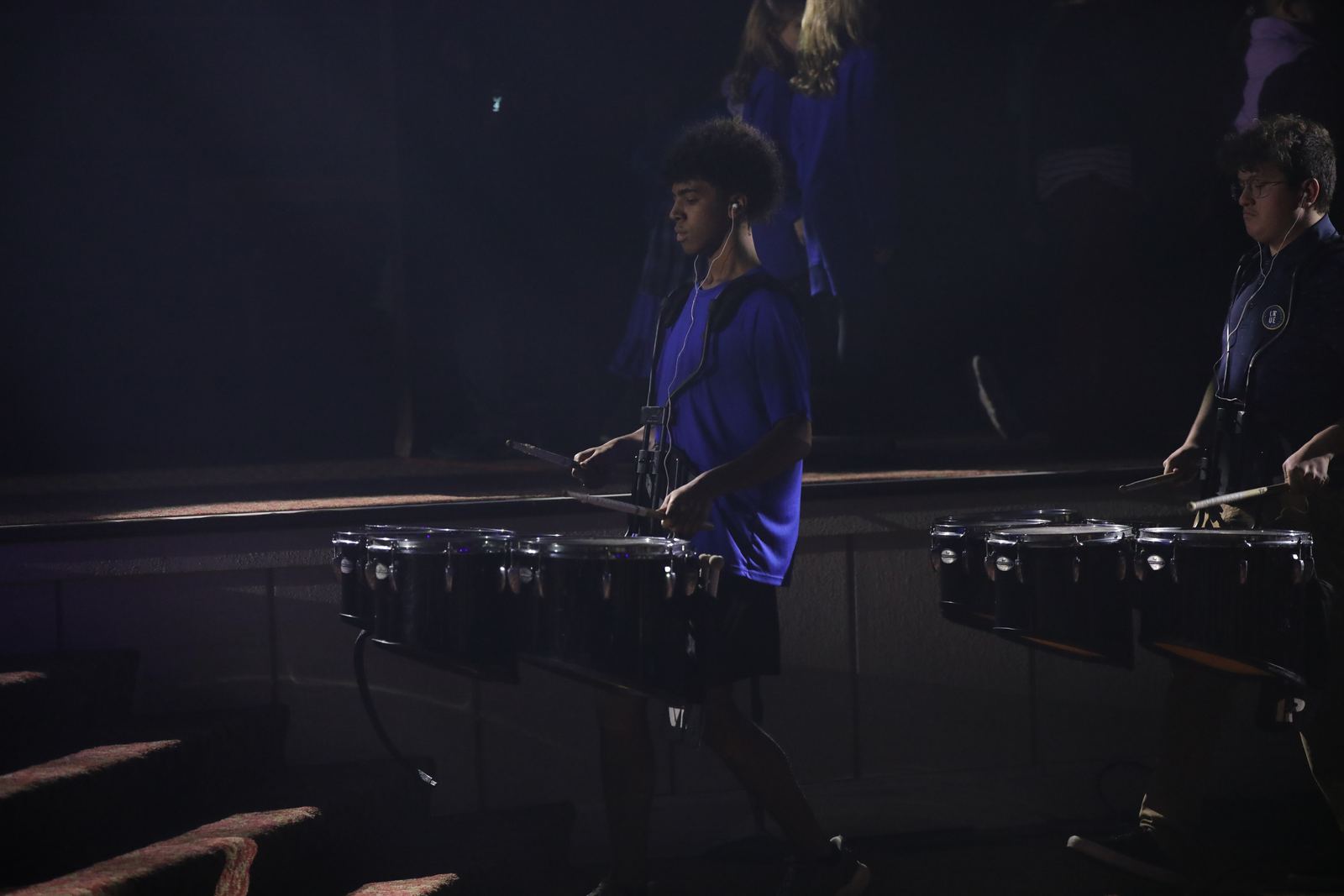 A drummer in the spotlight