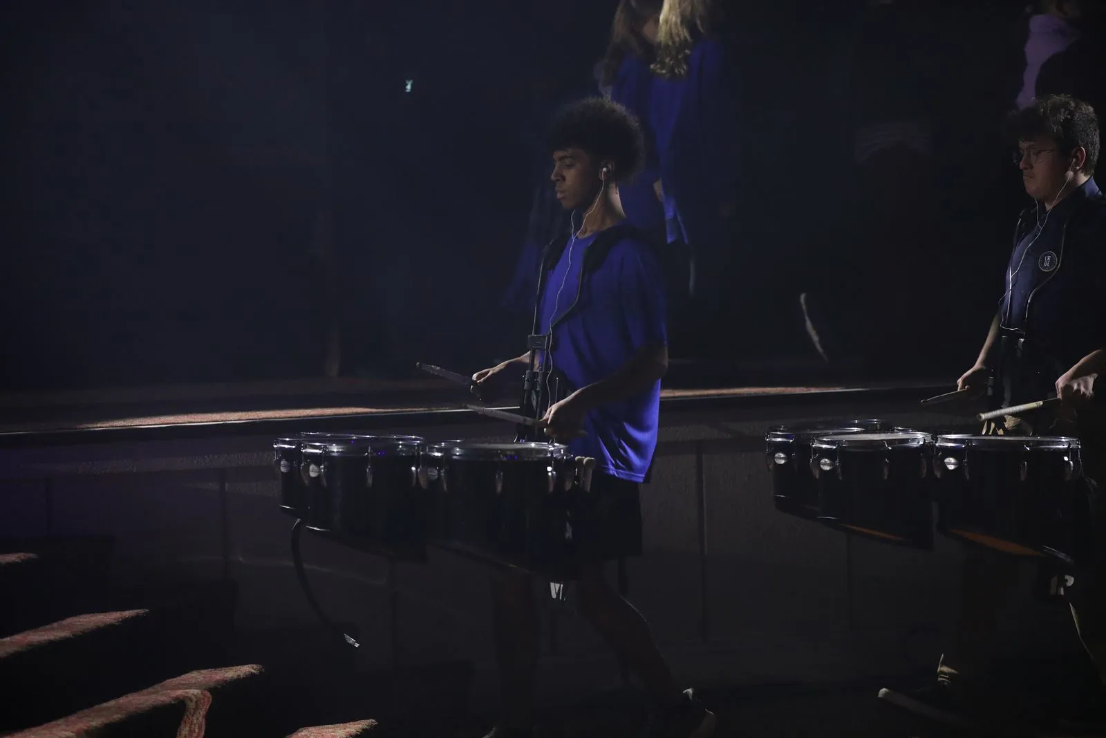 A drummer in the spotlight