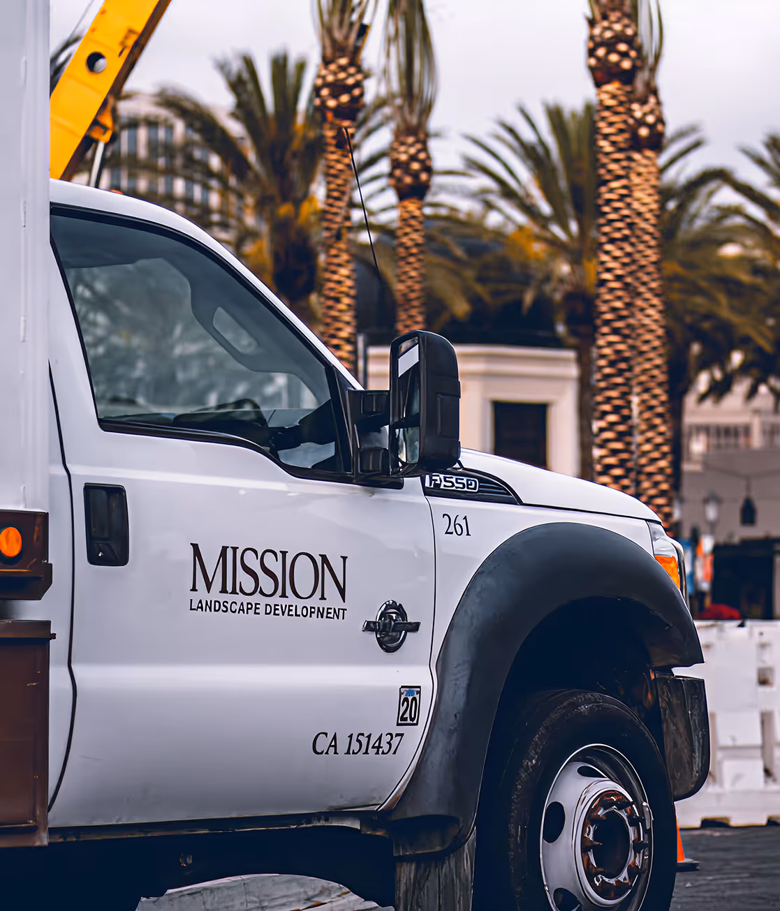 Mission Landscape Companies truck on a job site