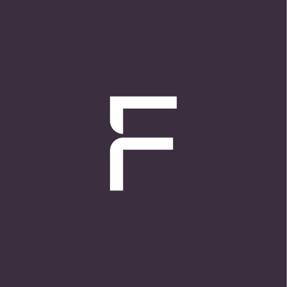 Forum "F" logo mark on yellow