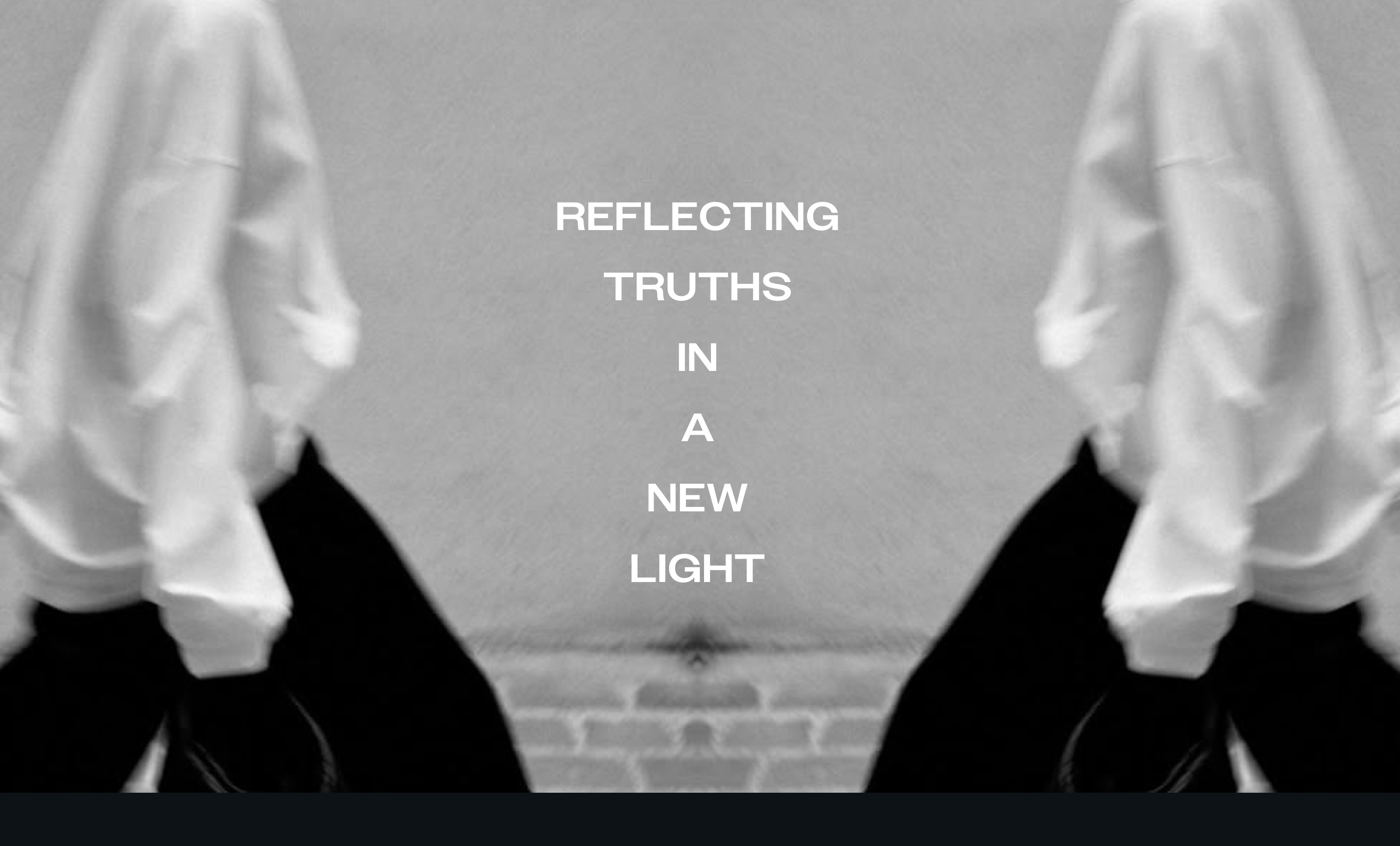 Branding photo for JUMPSUIT Agency website with text that reads "Reflecting Truths in a New Light"
