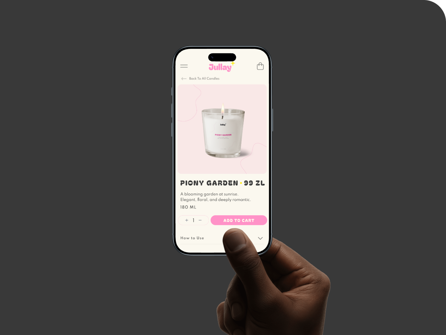 E-commerce website design for scented candle brand