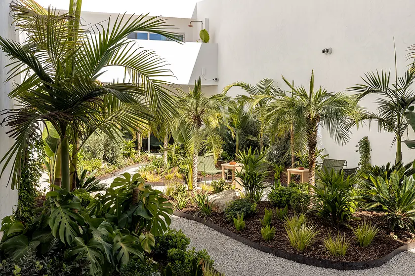 Vue sur les toits de Tavira avec ses bâtiments carrelés traditionnels et ses façades ensoleillées — Palacio de Tavira