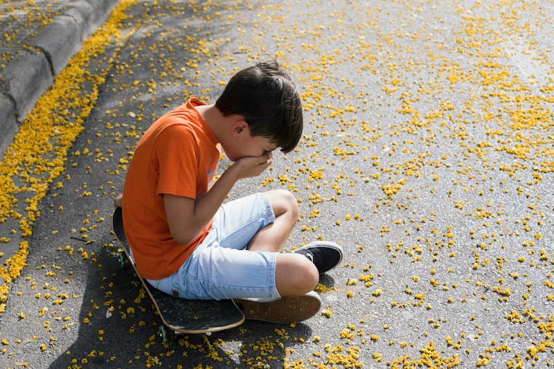 Child allergic to pollen