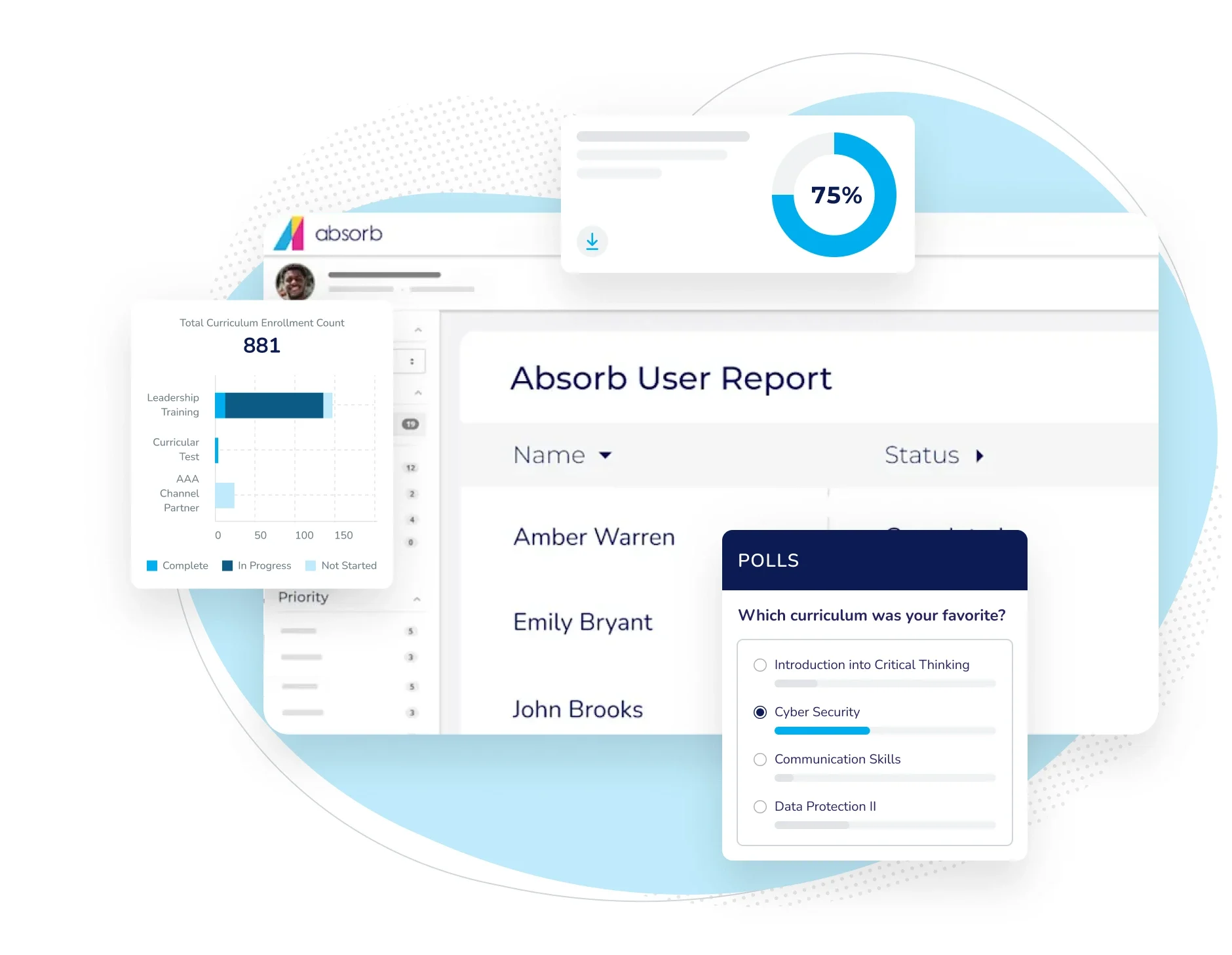 illustration of customer education interface with course sets