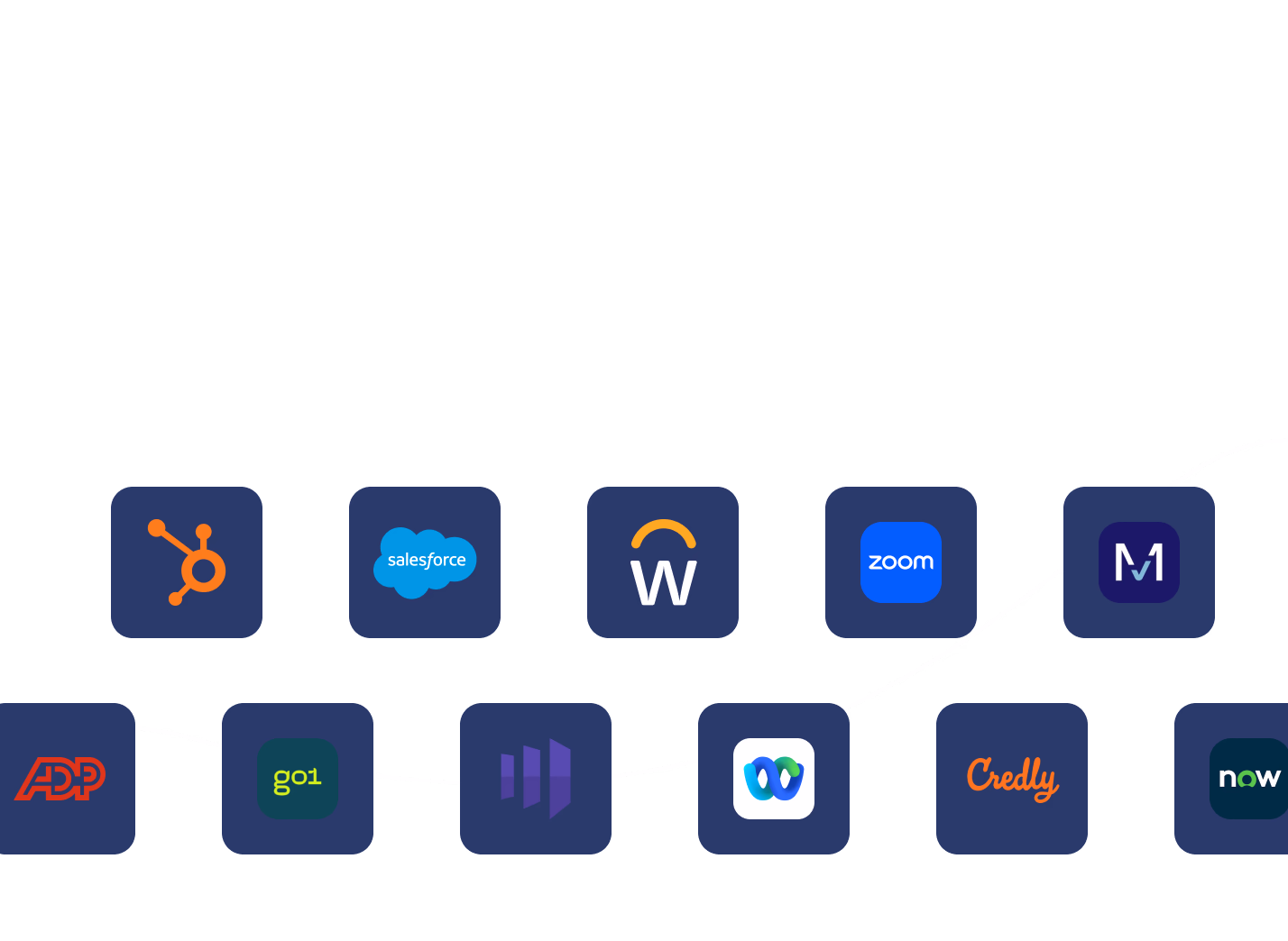 logos of products and services that integrate with Absorb LMS