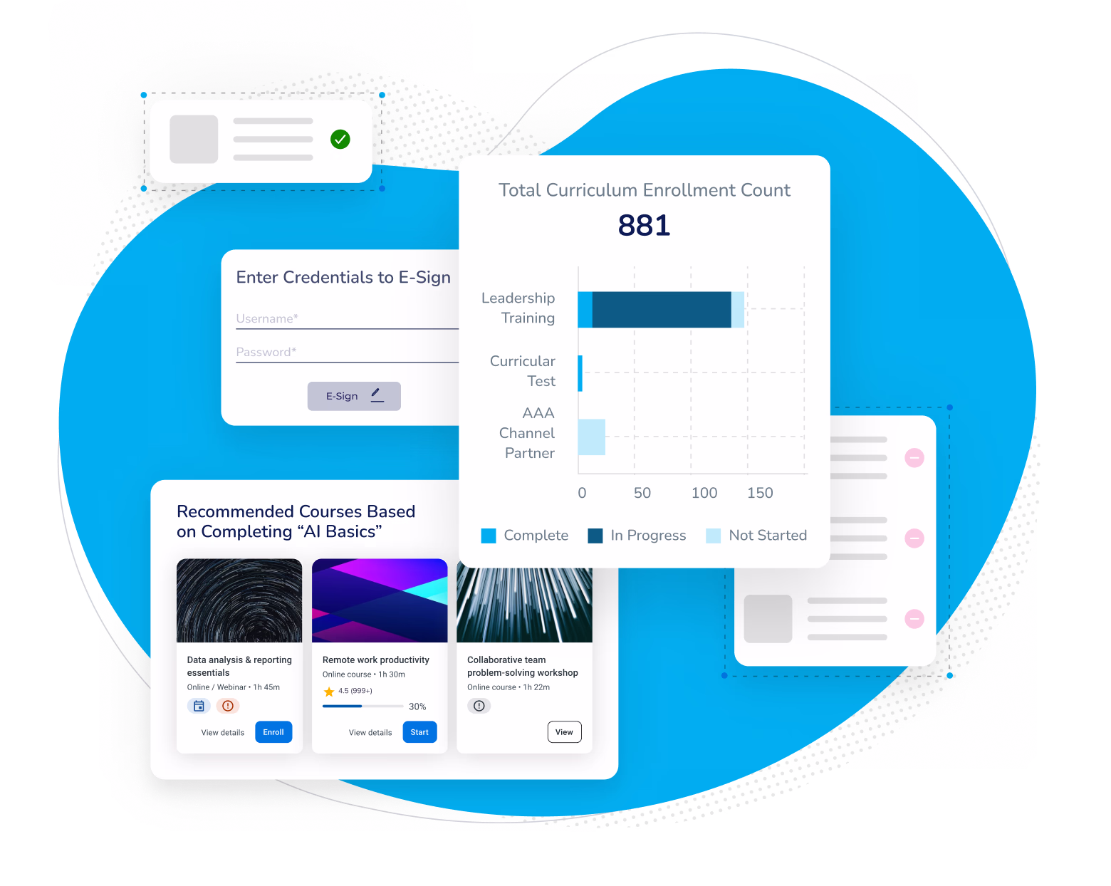 illustration of a sales enablement course library