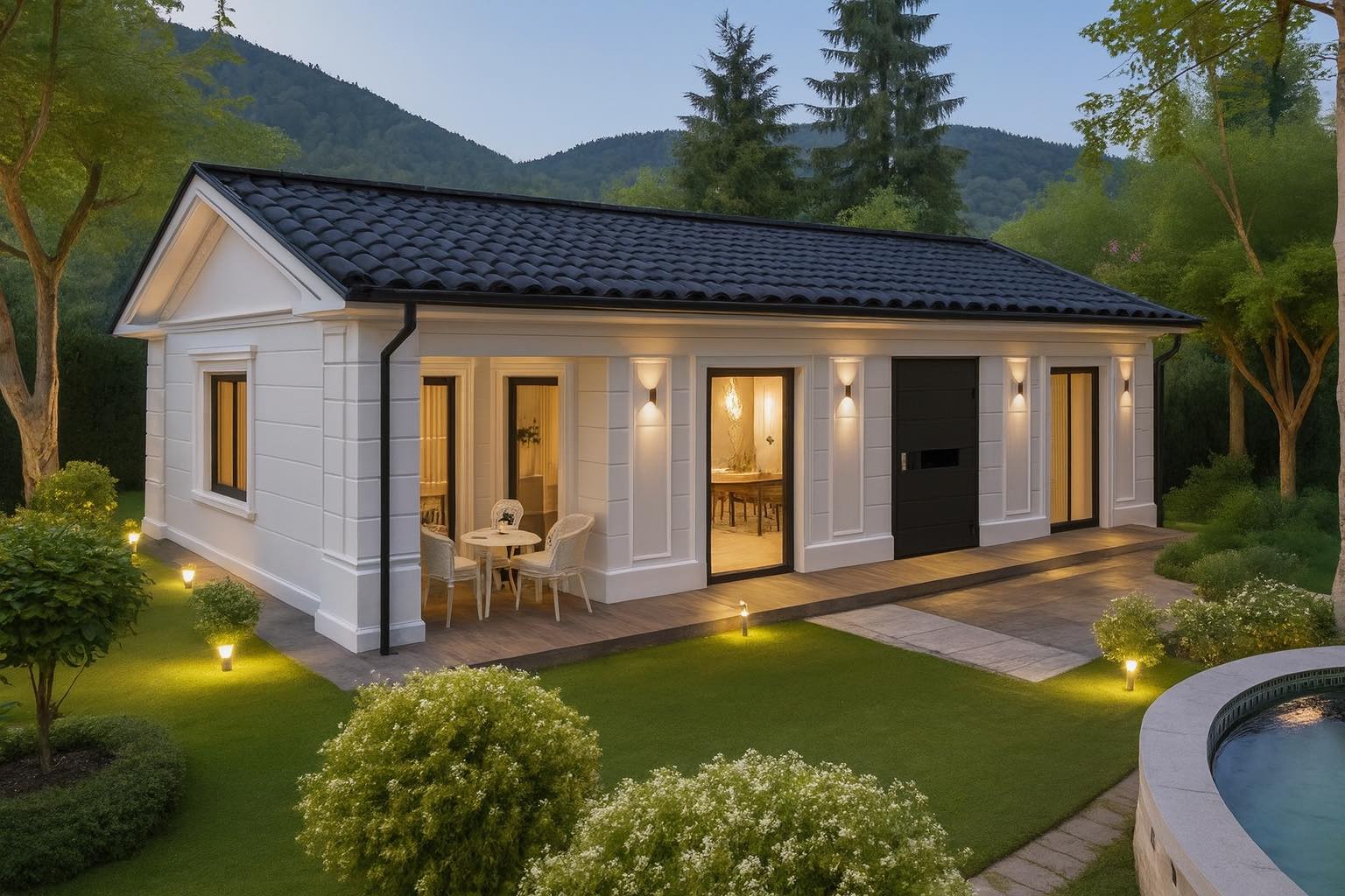 Naša montažna kuća postavljena u prirodi.