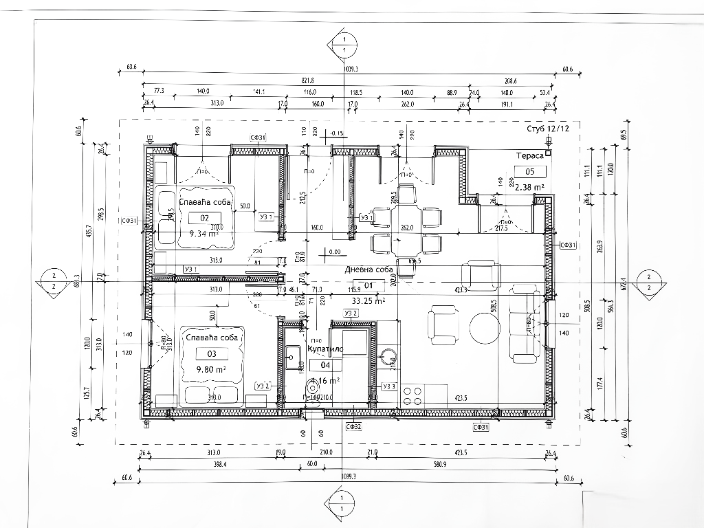 Tlocrt naše montažne kuće