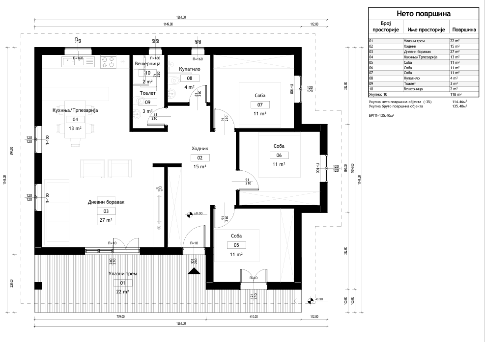 Tlocrt naše montažne kuće