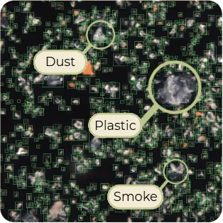 circle around dust particle. 