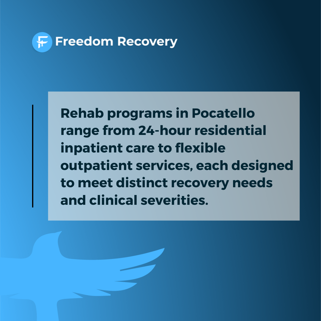Quote explaining rehab programs in Pocatello, Idaho, from inpatient to outpatient care options