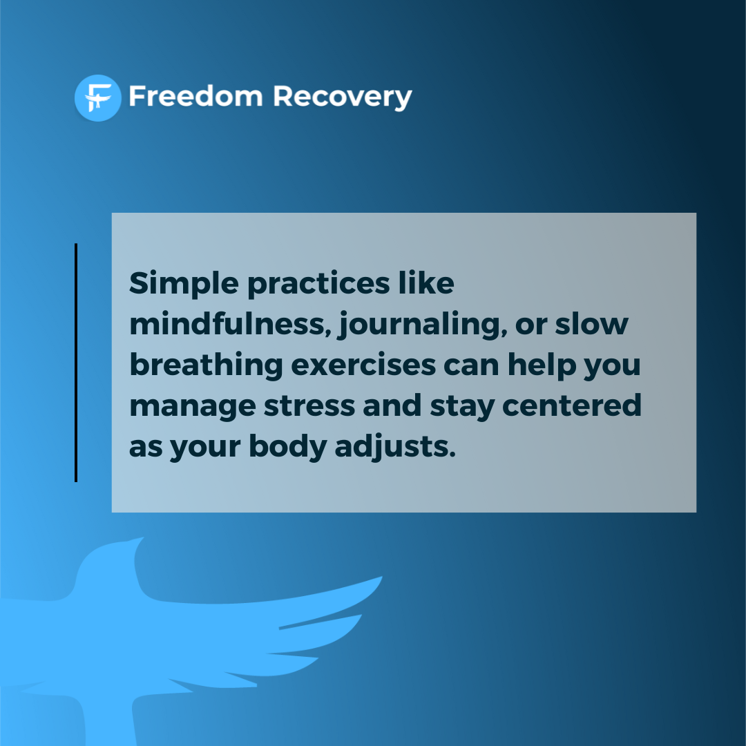 A graphic image from an addiction treatment Idaho center on how to manage stress