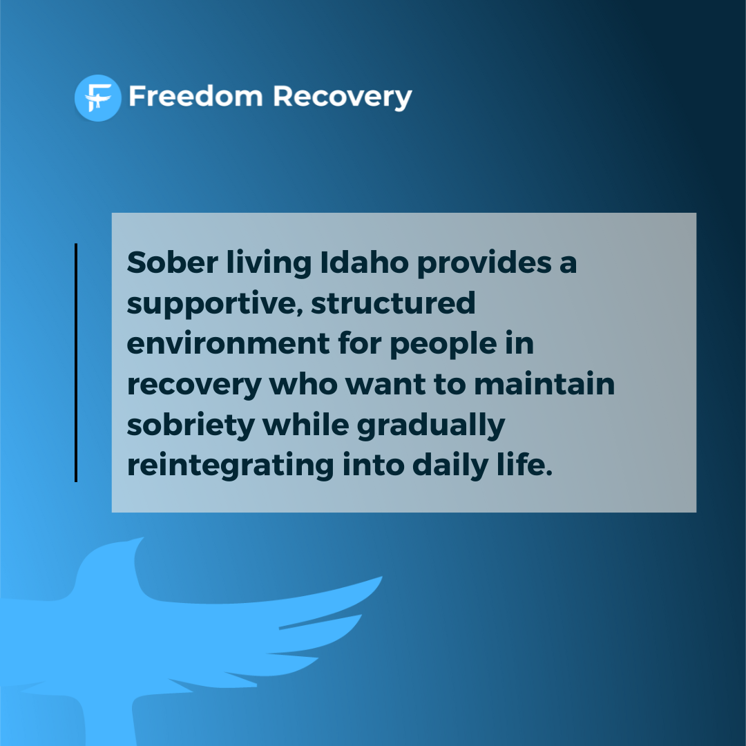 A graphic image defining what is sober living Idaho