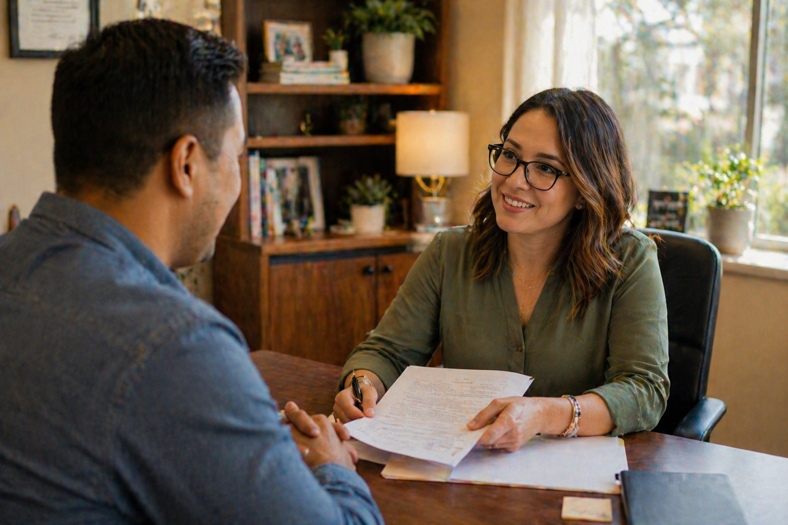 Patient meeting with an admissions specialist to discuss treatment options and insurance coverage for recovery services