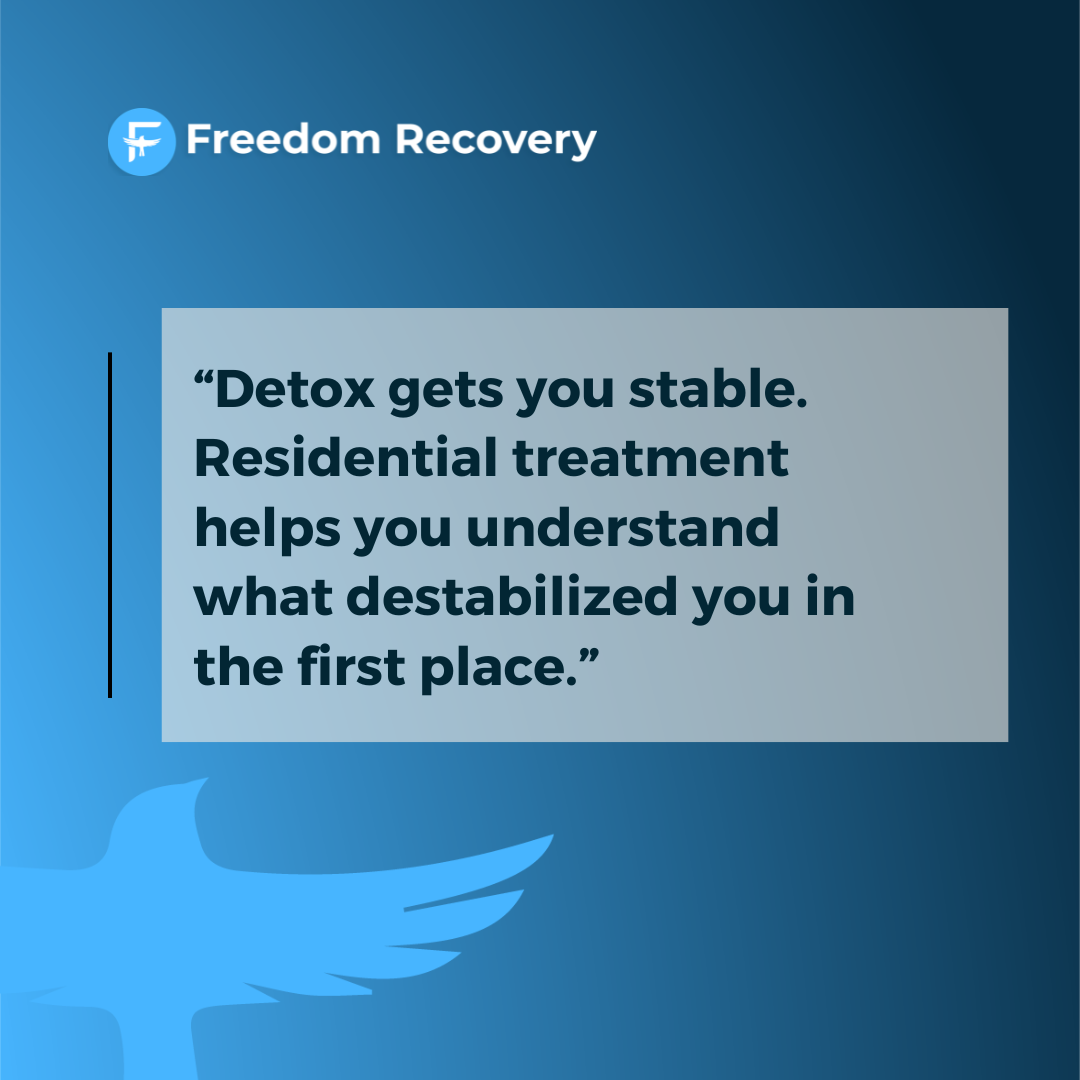 Graphic highlighting how inpatient rehab Idaho provides more than detox by helping people understand and address the underlying causes of addiction and emotional distress