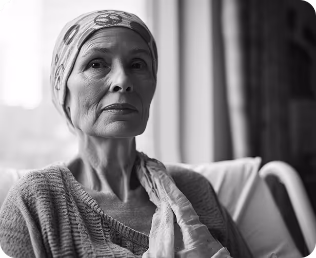 Mujer paciente con cáncer