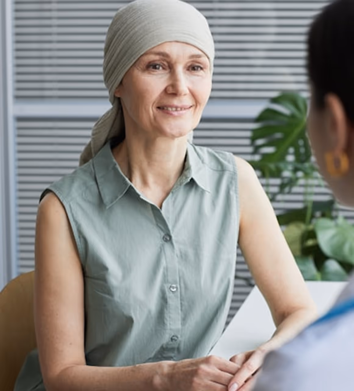 Mujer paciente con cáncer