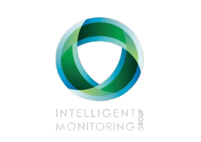 Logo of Intelligent Monitoring Group featuring an abstract circular design with overlapping green and blue segments.