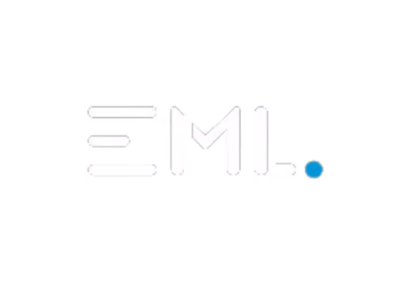 EMI logo with white stylized letters and a small blue dot on a green background.